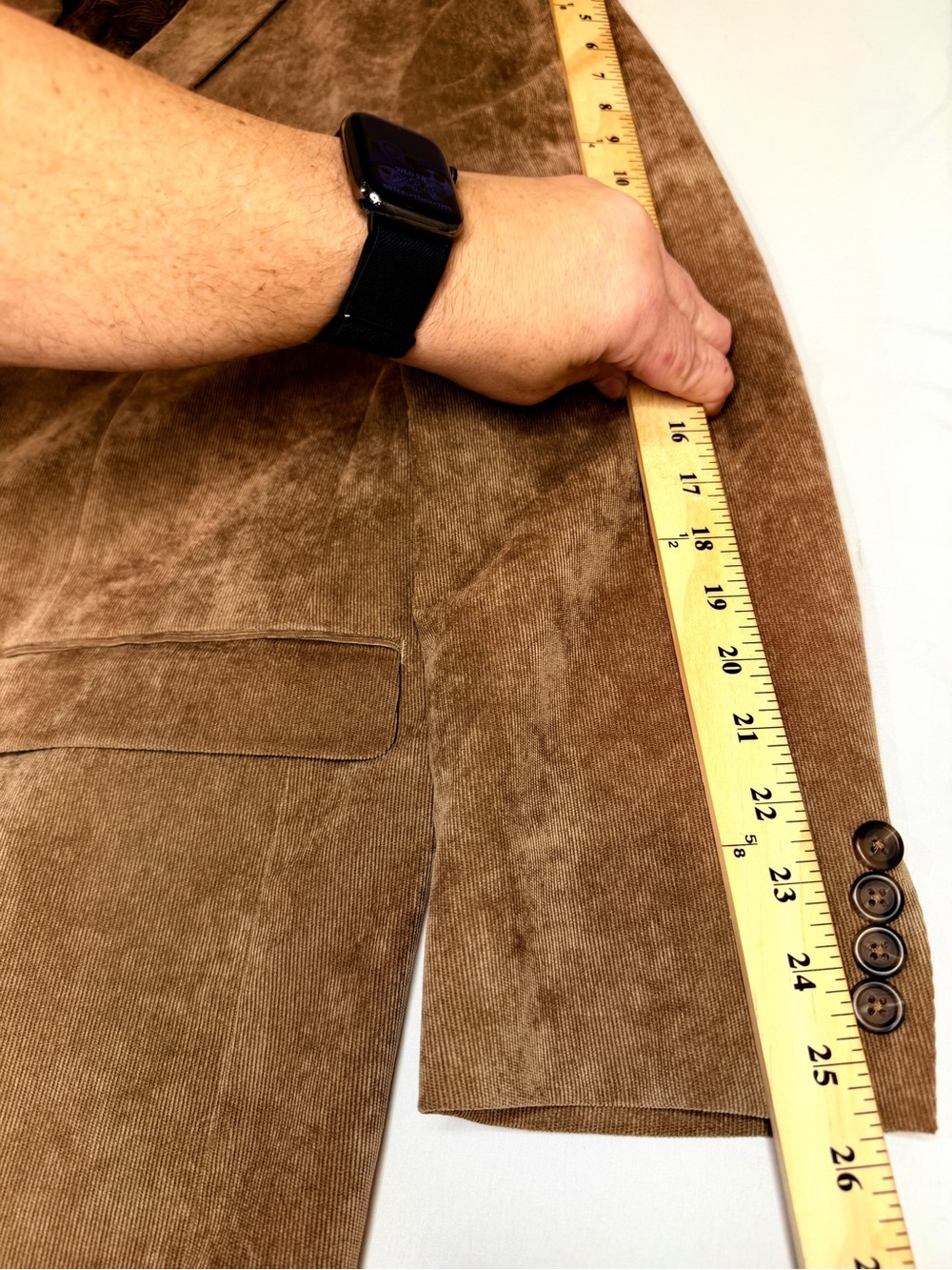 Chaps Blazer Men's 50R Tan/Beige Corduroy 2 Button Sport Coat Jacket Suede-like - Picture 13 of 15